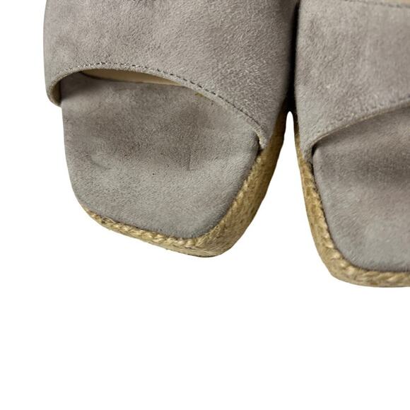 Paloma Barcelo Gray Suede Strappy Wedge Sandals 5”  Heel 1” Platform Size 40 - Picture 10 of 12